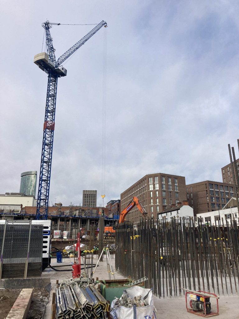 Towering cranes at Lower Essex Street