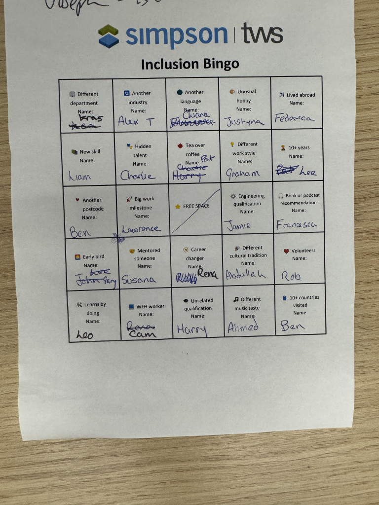 Bingo Card - London Winner